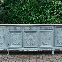 Credenza barocco piemontese in noce nazionale