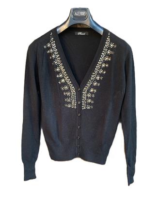 Cardigan nero Phard con strass e perline - Tg S 