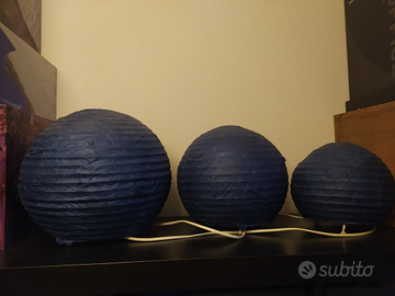 Lampade di carta blu