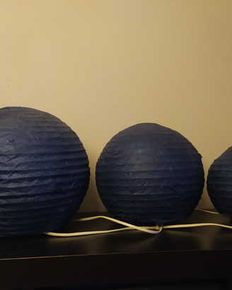 Lampade di carta blu