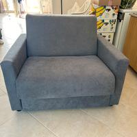 Divano letto ribaltabile grigio