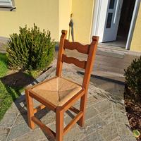 8 sedie in legno massello di castagno