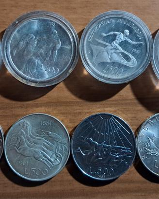 Lotto di 8 monete argento paesi italiani