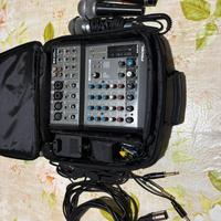 Mixer + Casse + Microfoni + Cavetteria e Dj Led