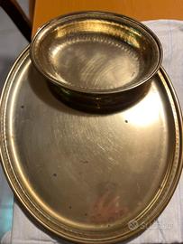 Vassoio e ciottola in ottone