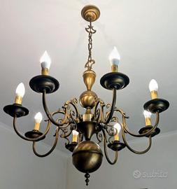 Lampadario ottone