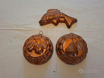 N.3 Stampi da Cucina Vintage in Rame