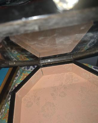 Portagioie in legno massello copertura in vetro