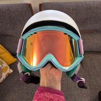Maschera sci con lenti arancioni
