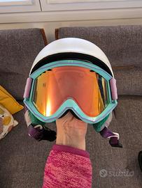 Maschera sci con lenti arancioni