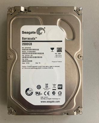 Hard disk Seagate Barracuda 2Tb per Pc fisso