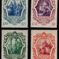 Francobolli 1942, anniv. morte di Galileo, 4 pz