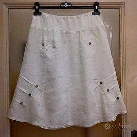 GONNA BIANCA LINO tg 46 NUOVA