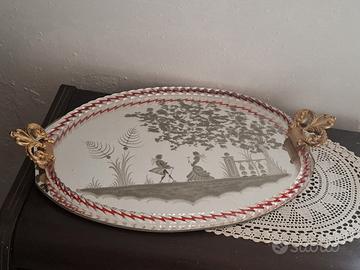 vassoio a specchio in vetro di murano