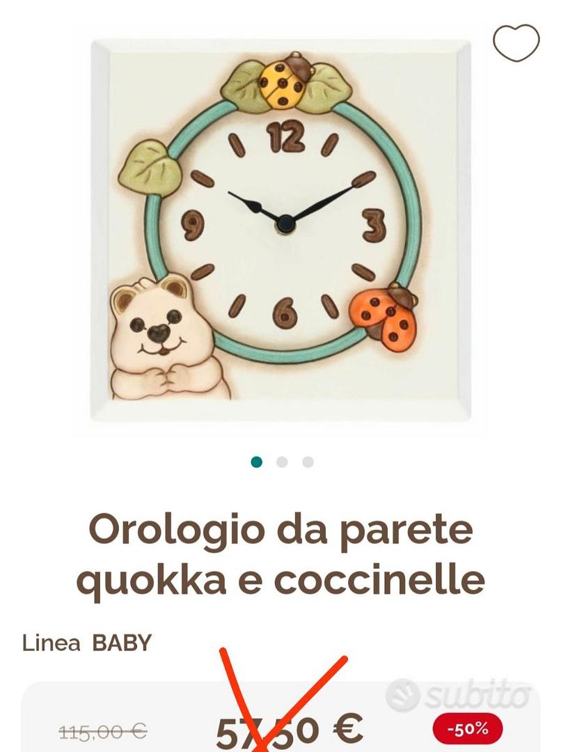 Thun - Orologio da parete quokka e coccinelle