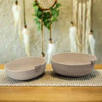 Coppia di Cesti Artigianali in Corda di Juta