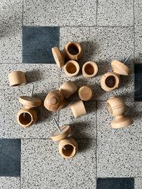 Bastoni e supporti in legno rovere per tende