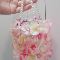 Borsa bambina fiori e perle