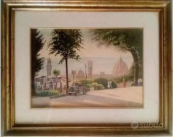 Quadro Acquerello su tela - Firmato - XX Secolo