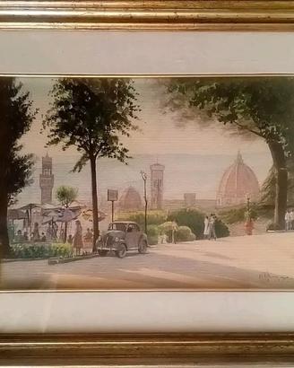 Quadro Acquerello su tela - Firmato - XX Secolo