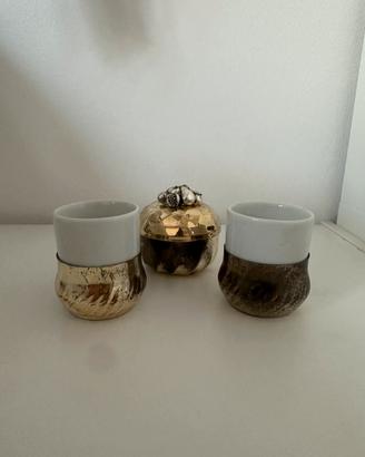 Set in ceramica e silver con due tazzine