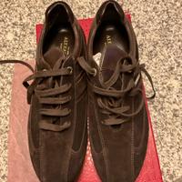 Scarpe uomo stringate in camoscio marrone