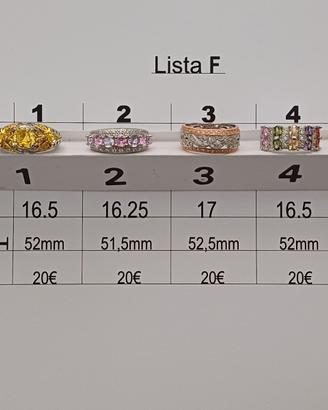 Anelli placcati oro giallo-rosso argento (lista F)