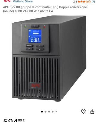 UPS APC SRV1KI 1000VA 800W Online NUOVO