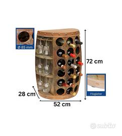 Botte da parete porta bottiglie di vino, bicchieri