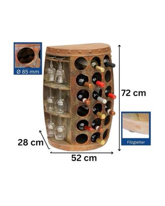 Botte da parete porta bottiglie di vino, bicchieri