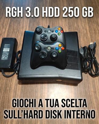 Xbox 360 slim trinity RGH 3.0 250 GB + 2 joystick