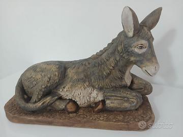 Asinello Seduto Presepe Fontanini 50 cm  Statua Re