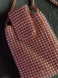 Borsina perline porta cellulare sigarette o chiavi