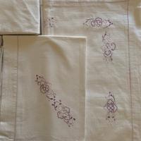 Lenzuola matrimoniali ricamate/rintagliate a mano