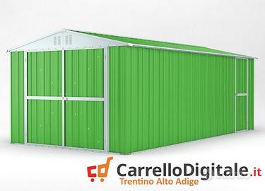 Box garage auto in Acciaio 327x611cm verde chiaro