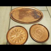 Set 3 piatti in rame 
