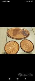 Set 3 piatti in rame 