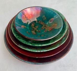Adriano Poggi Faenza - Set  5 ceramiche a lustro
