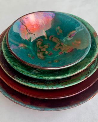 Adriano Poggi Faenza - Set  5 ceramiche a lustro