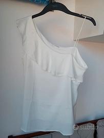 Canotta estiva bianca monospalla