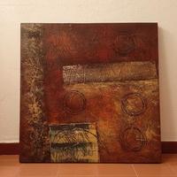 Quadro astratto etnico con dettagli in rilievo