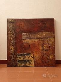 Quadro astratto etnico con dettagli in rilievo