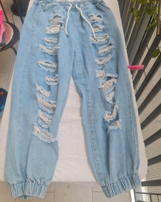 Shein Jeans Jogger Strappati Taglia 1XL nuovo 