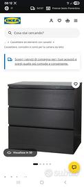 Cassettiera Malm ikea colore nero