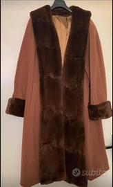 Cappotti vintage color cammello collo pelliccia