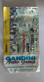 biglietto inter varese calcio vintage anni 90