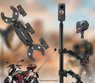 supporto con morsetto per asta insta360 x5 x4 