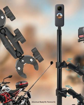 supporto con morsetto per asta insta360 x5 x4 