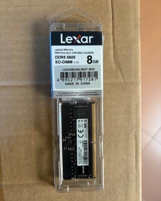 RAM Lexar 8GB DDR5 5600MHz SO-DIMM per laptop/Mini