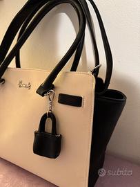 Borsa Harrods Saffiano bicolore con ciondolo